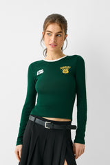 تيشيرت Bershka لون أخضر