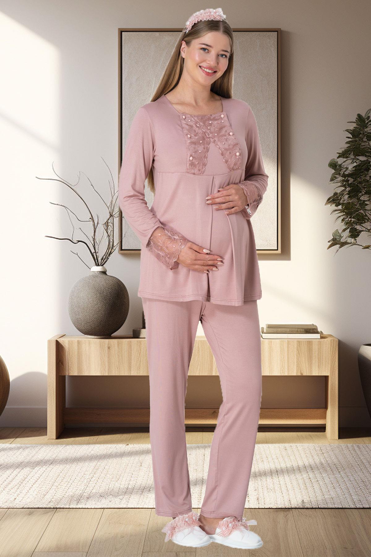 مجموعة بيجاما الحامل Mecit Pijama لون زهري