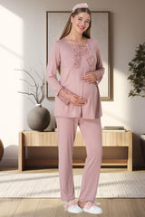 مجموعة بيجاما الحامل Mecit Pijama لون زهري