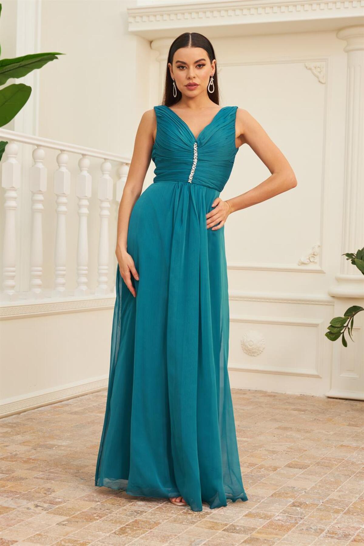 فستان سهرة CARMEN لون أزرق