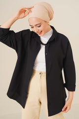 قميص للمحجبات asilmoda لون أسود