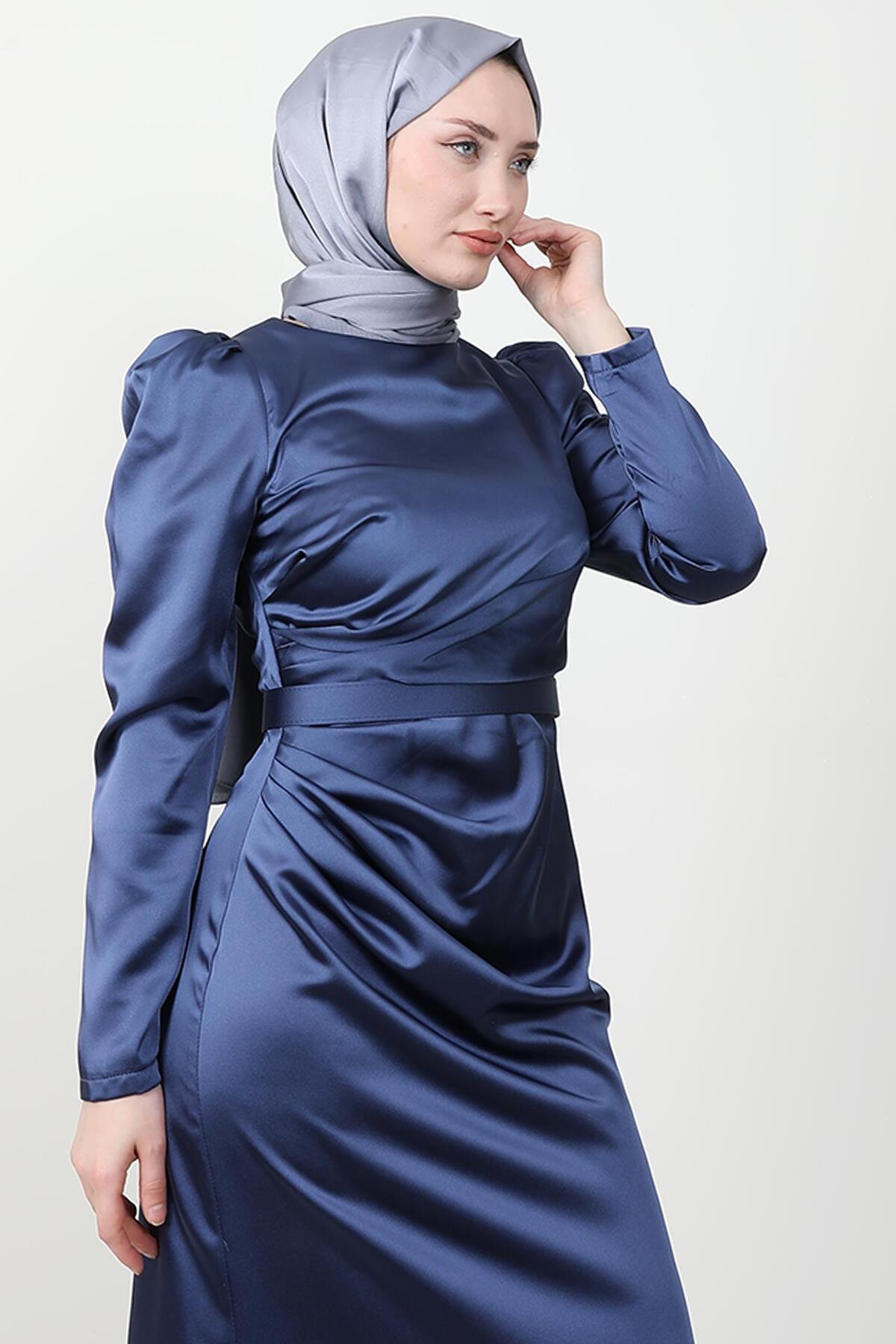 فستان سهرة giz astore لون أزرق غامق