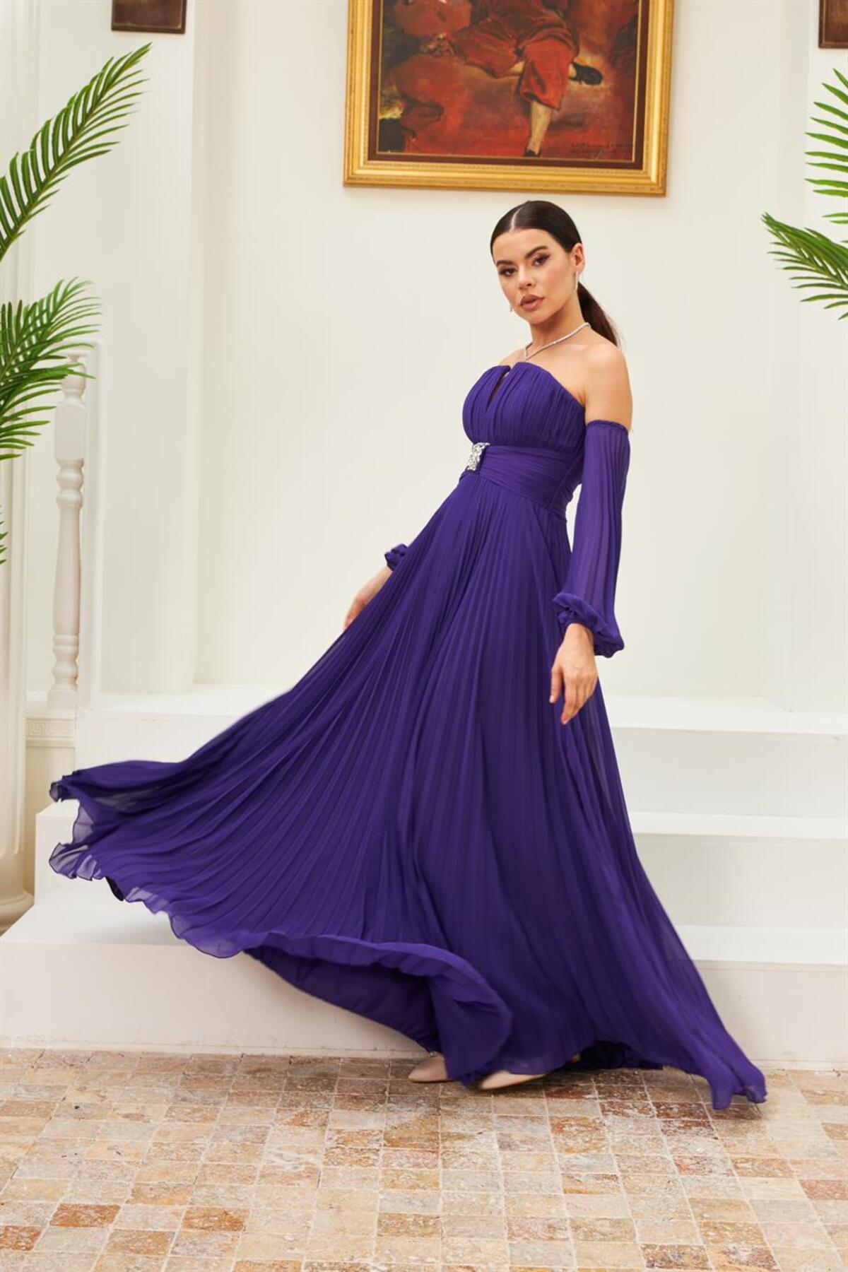 فستان سهرة CARMEN لون بنفسجي