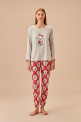 طقم بيجاما Suwen لون أحمر