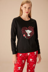 طقم بيجاما Suwen لون أحمر