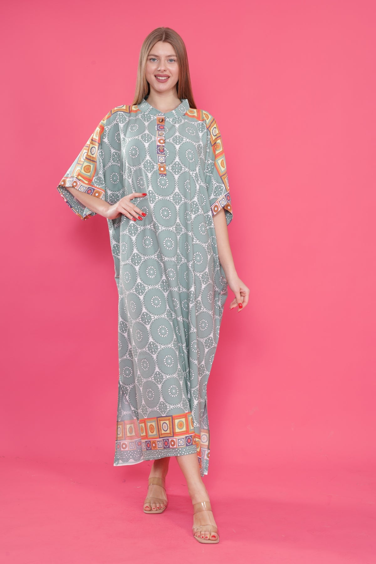 فستان mervemoda لون بيج