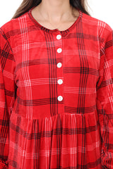 فستان mervemoda لون أحمر