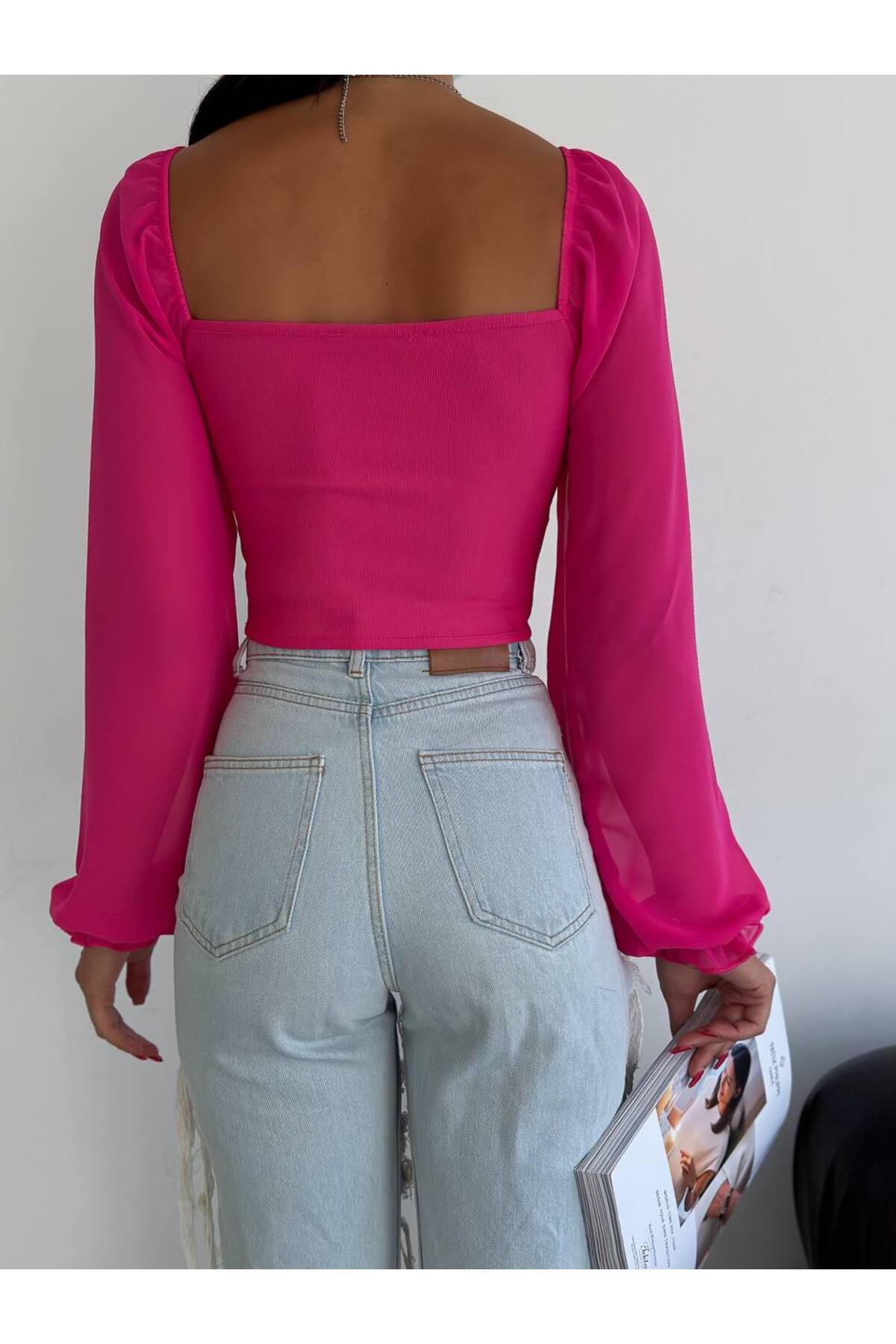 بلوزة alenmoda لون زهري