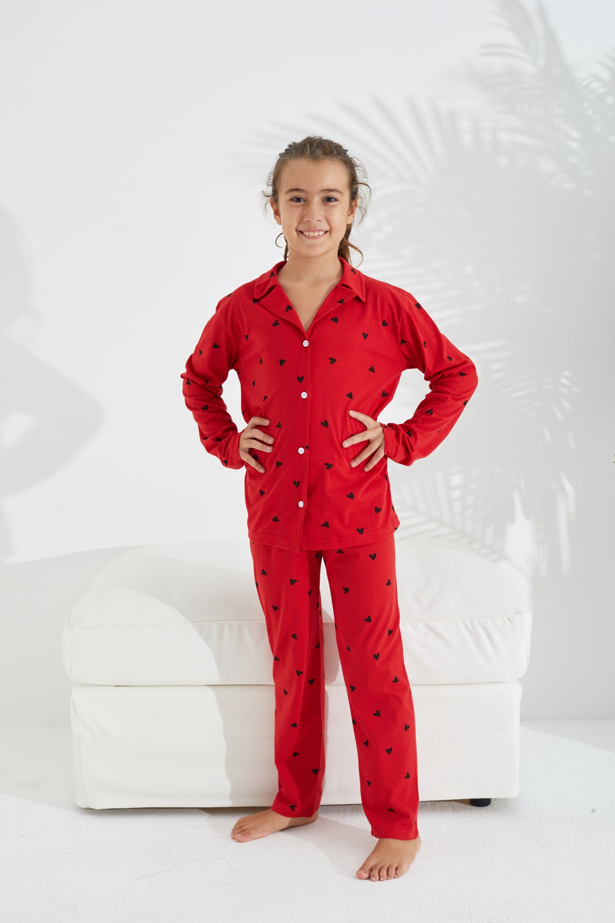 طقم بيجاما Siyah İnci لون أحمر