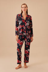 طقم بيجاما Suwen لون أزرق غامق