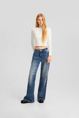 جينز Bershka لون أزرق