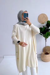 المعطف Ka Hijab لون بيج فاتح