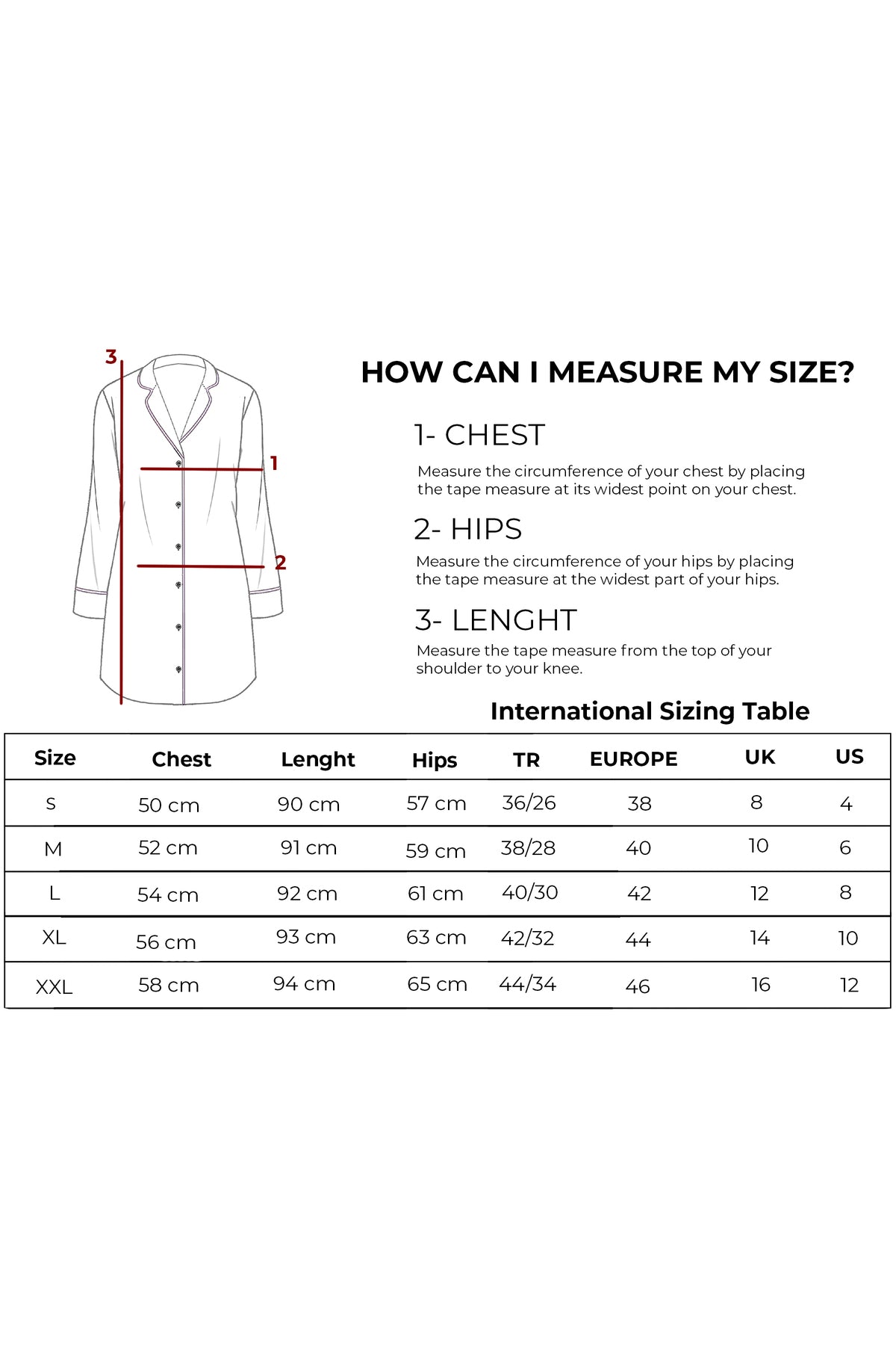 قميص النوم ENNA MODA لون أحمر