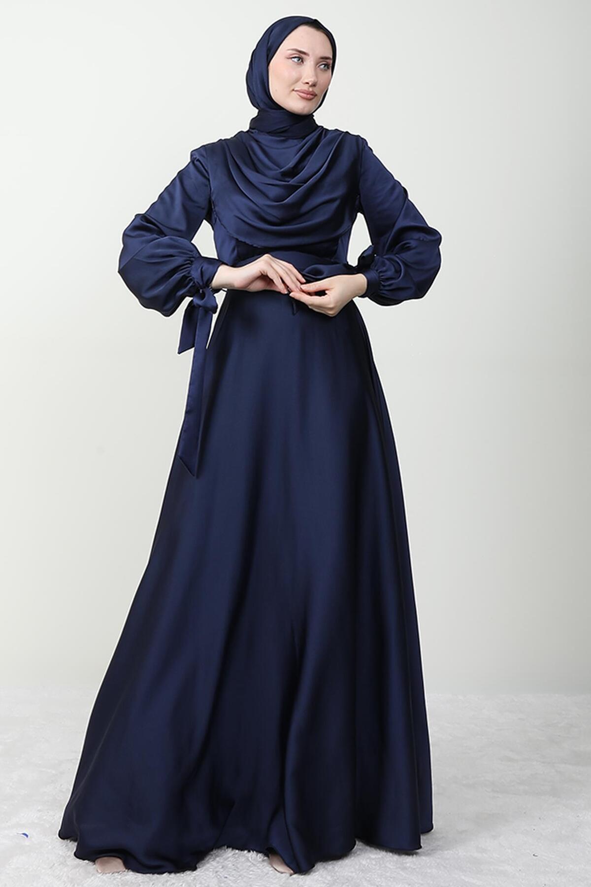 فستان سهرة giz astore لون أزرق غامق