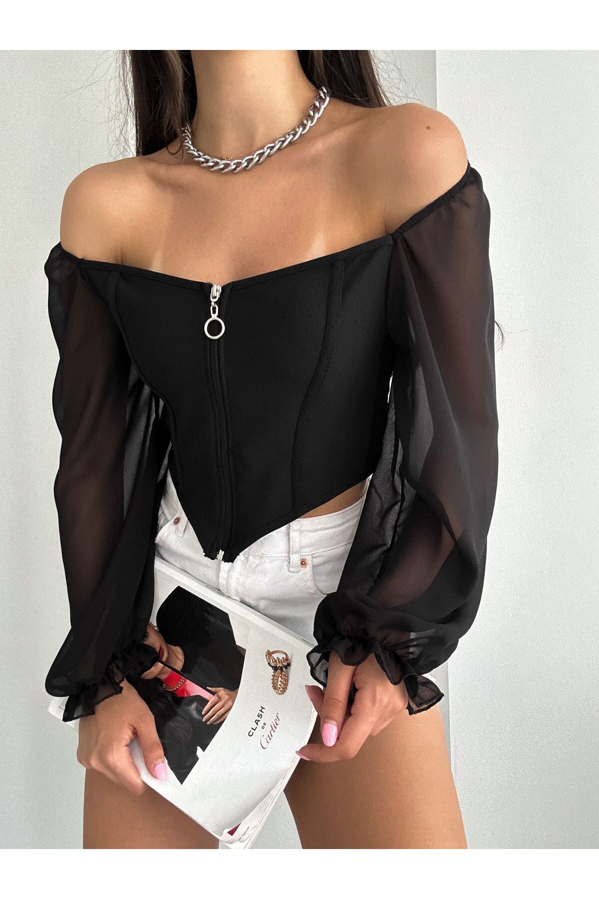 بلوزة alenmoda لون أسود