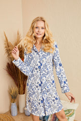 قميص النوم ENNA MODA لون أزرق غامق