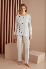 طقم بيجاما Siyah İnci لون أبيض