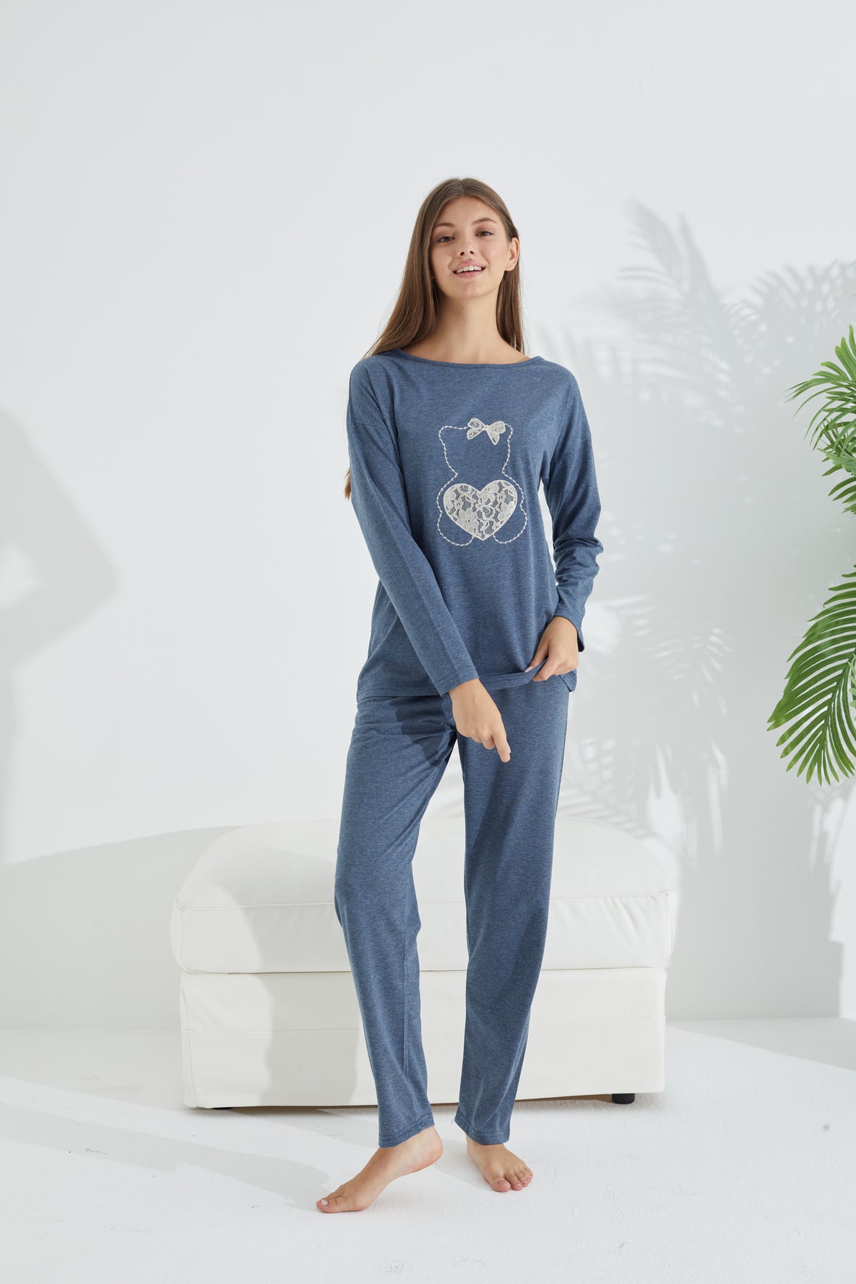 طقم بيجاما Siyah İnci لون أزرق