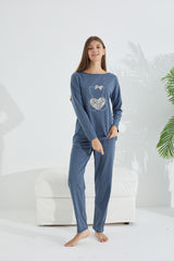 طقم بيجاما Siyah İnci لون أزرق