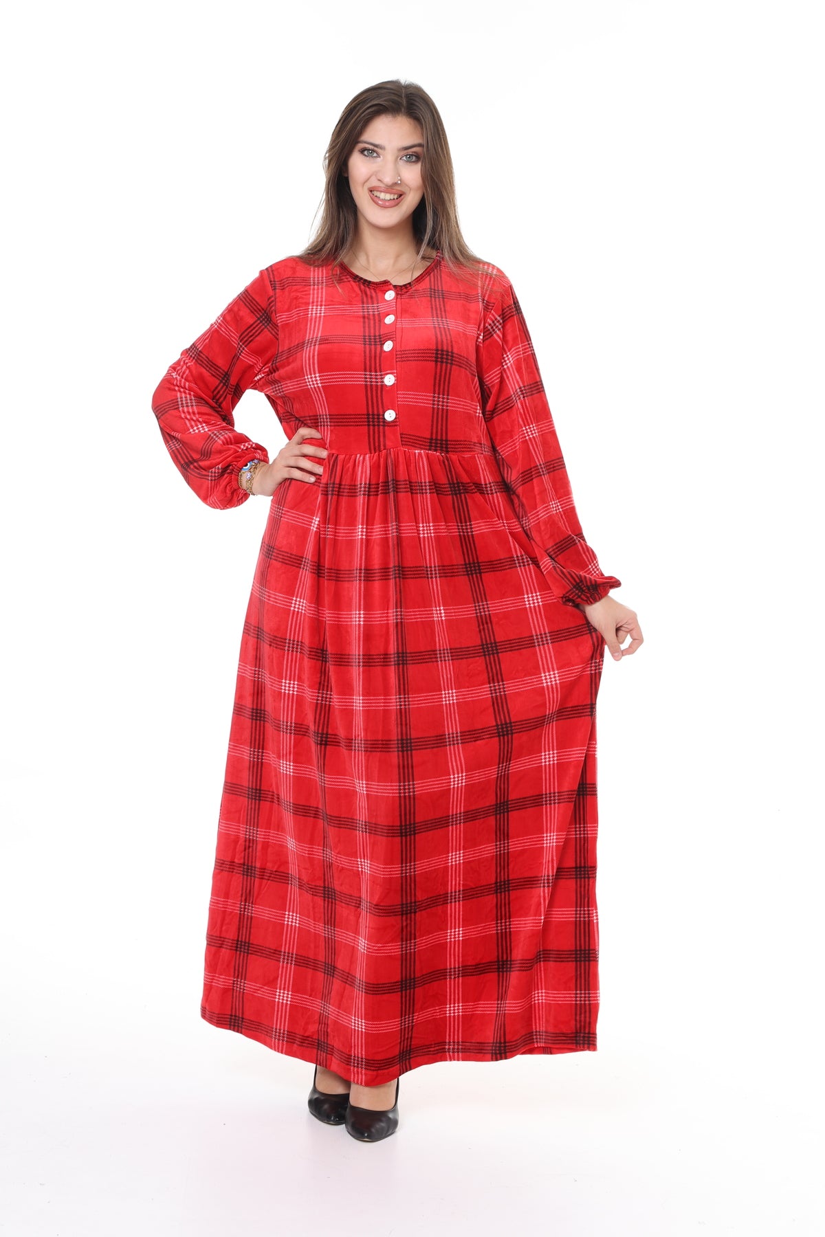 فستان mervemoda لون أحمر