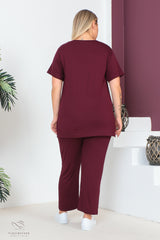 الحجم الكبير رأسًا على عقب tarzımsüper لون بوردو