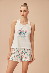 طقم بيجاما Suwen لون أبيض