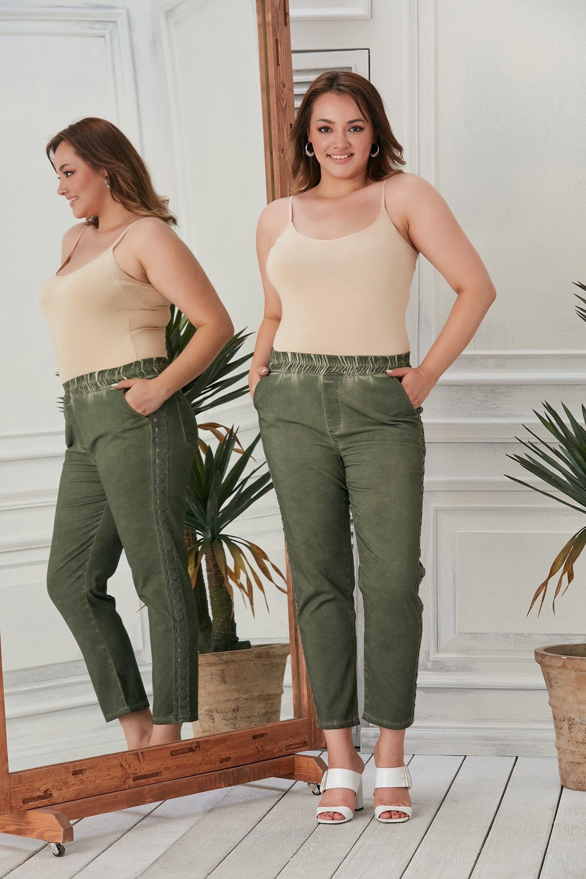 بنطال Rmg لون كاكي