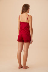 طقم بيجاما Suwen لون بوردو