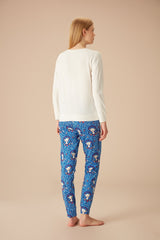 طقم بيجاما Suwen لون أزرق غامق