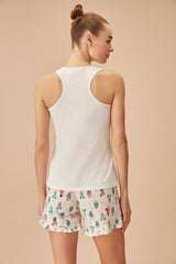 طقم بيجاما Suwen لون أبيض