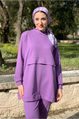 طقم رياضي Moda Rosa لون بنفسجي