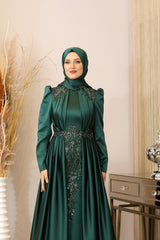 فستان سهرة PİENNAR لون أخضر