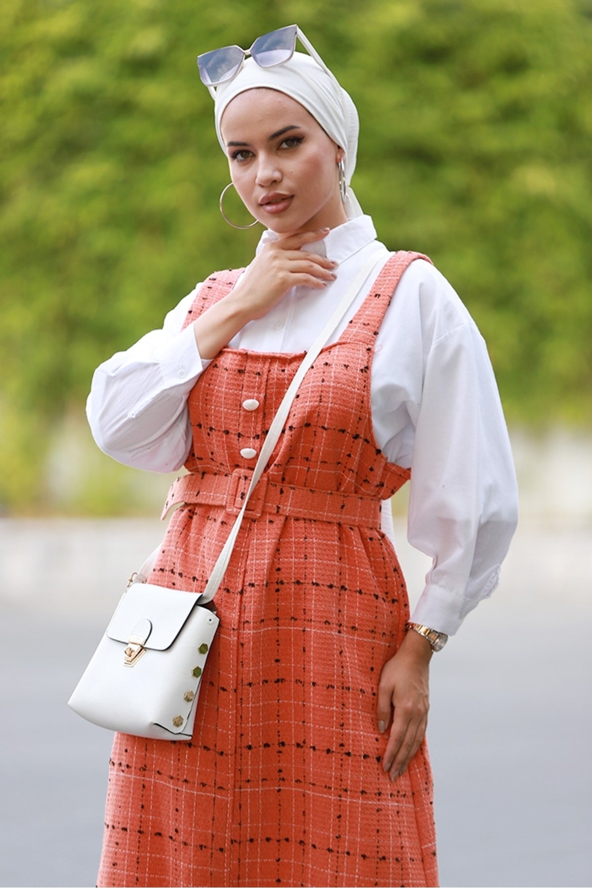salopette Bestenur لون برتقالي