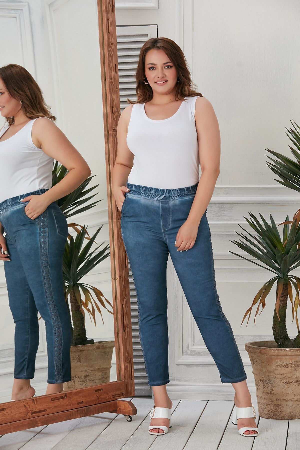 بنطال Rmg لون أزرق غامق