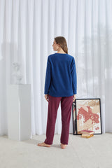 طقم بيجاما Siyah İnci لون أزرق غامق