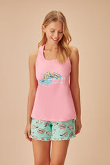 طقم بيجاما Suwen لون زهري