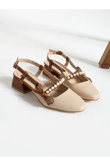 حذاء كلاسيكي بكعب Alemdar Shoes لون بيج