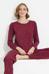 طقم بيجاما Siyah İnci لون بوردو