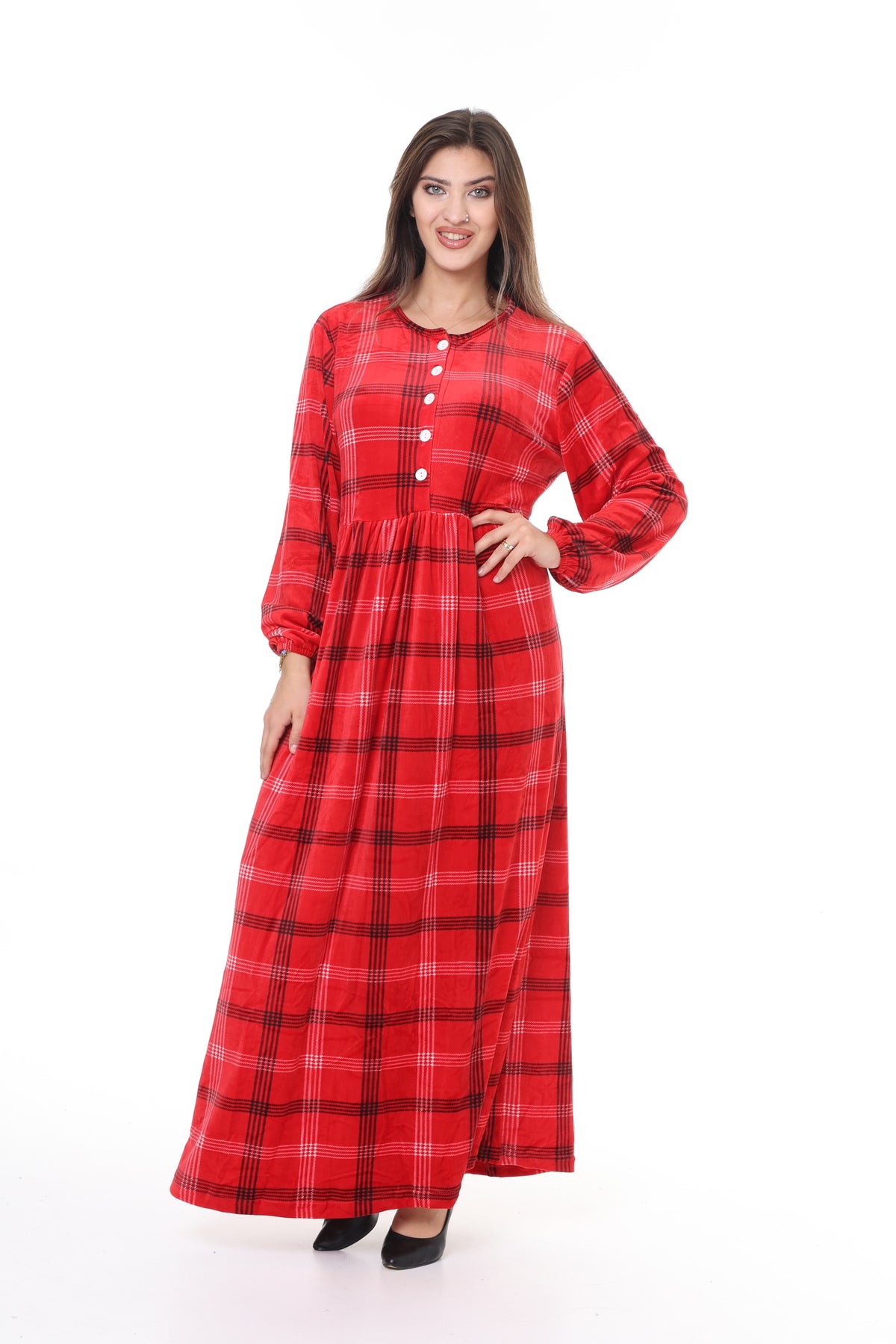 فستان mervemoda لون أحمر