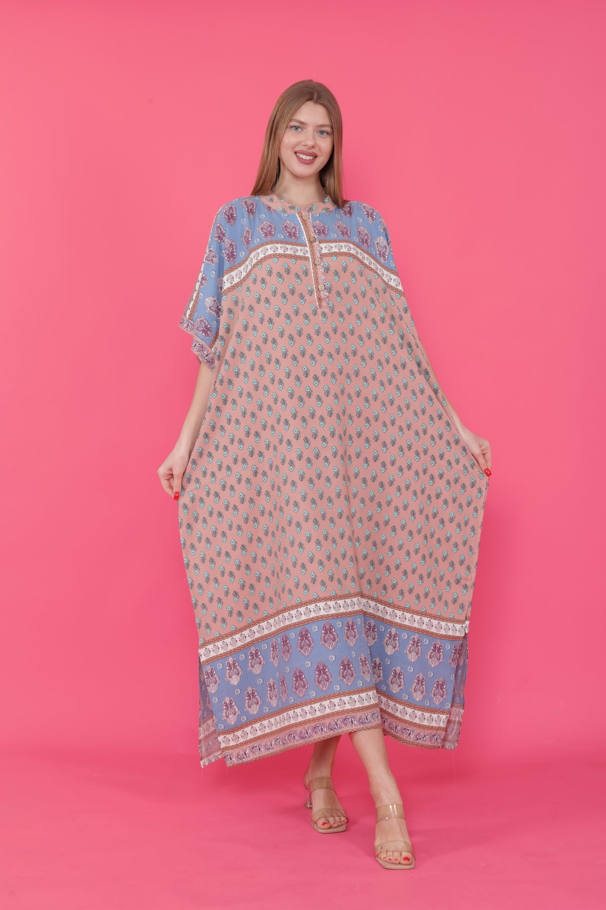 فستان mervemoda لون أزرق غامق