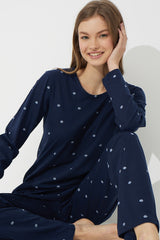 طقم بيجاما Siyah İnci لون أزرق غامق