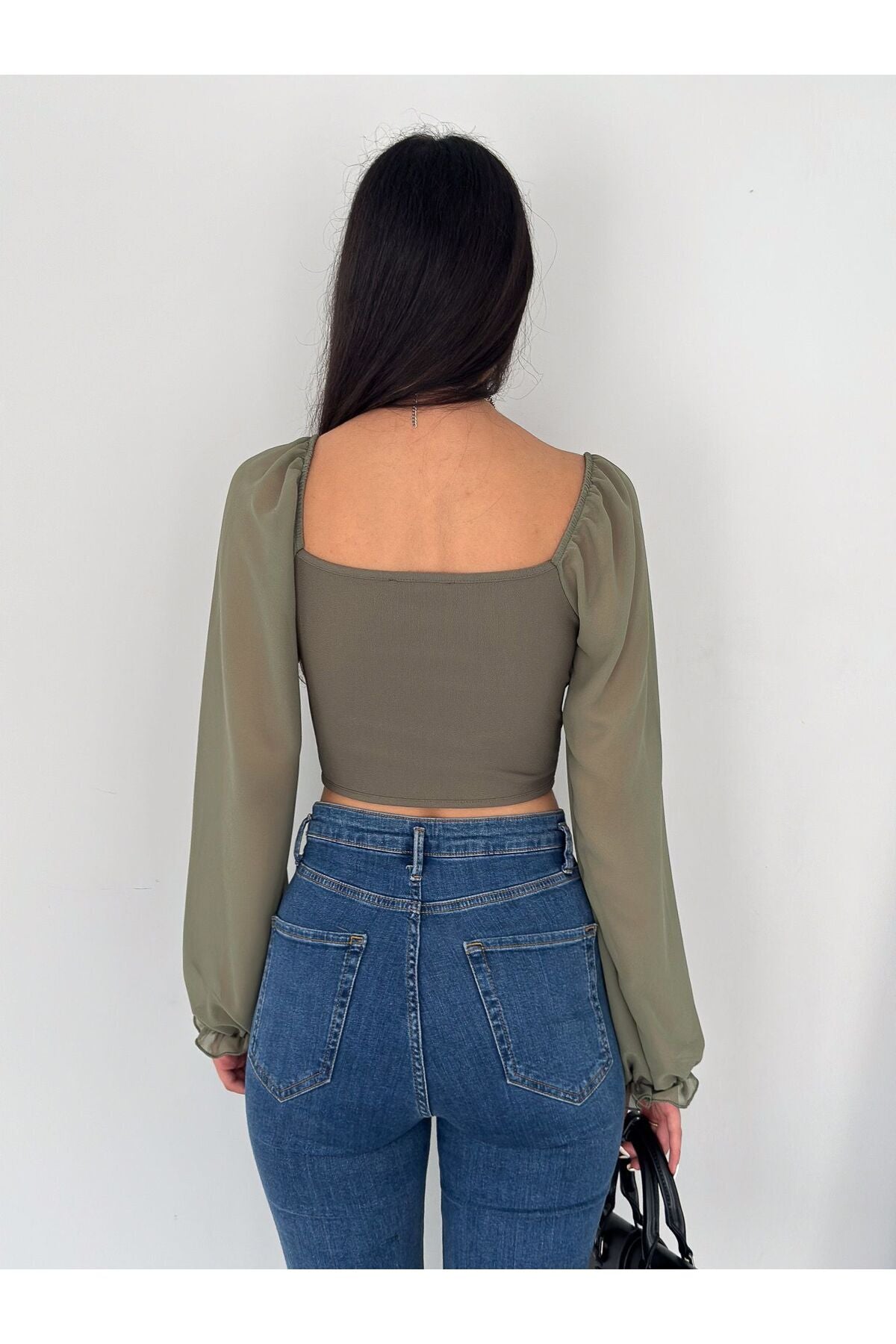 بلوزة alenmoda لون كاكي