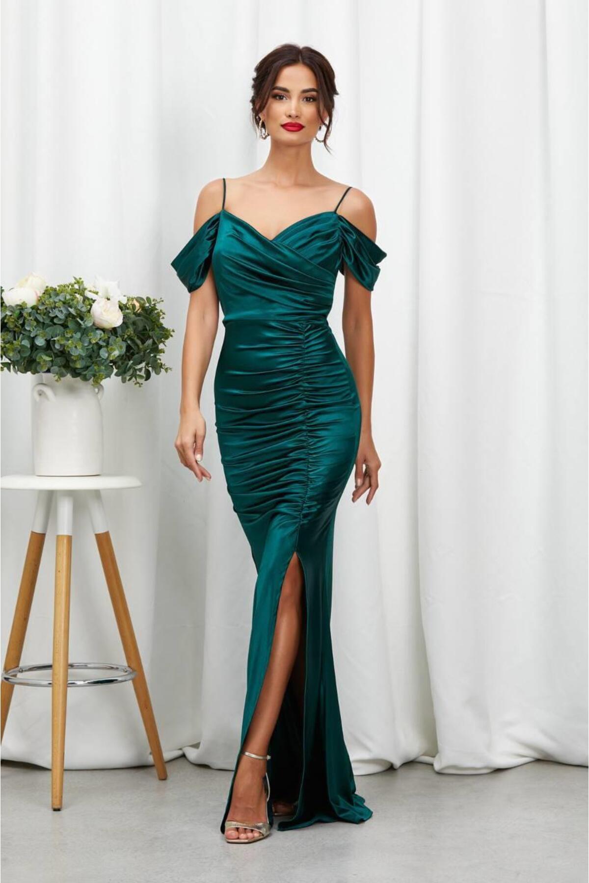 فستان سهرة mafdress لون أخضر