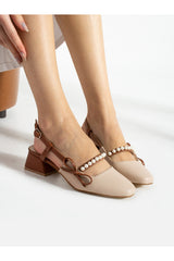 حذاء كلاسيكي بكعب Alemdar Shoes لون بيج