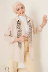 قميص asilmoda لون بيج