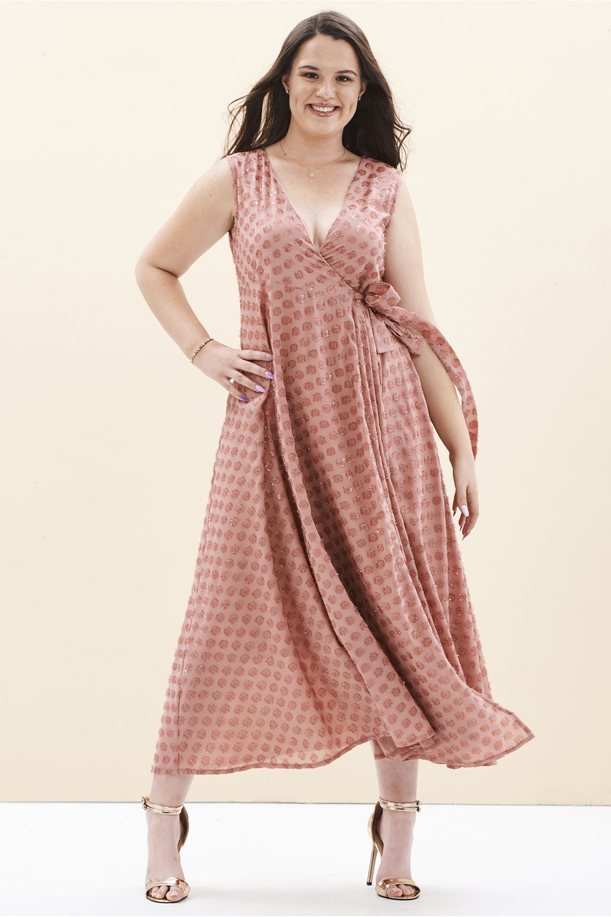 فستان سهرة مقاس كبير EVEN plus size لون برتقالي