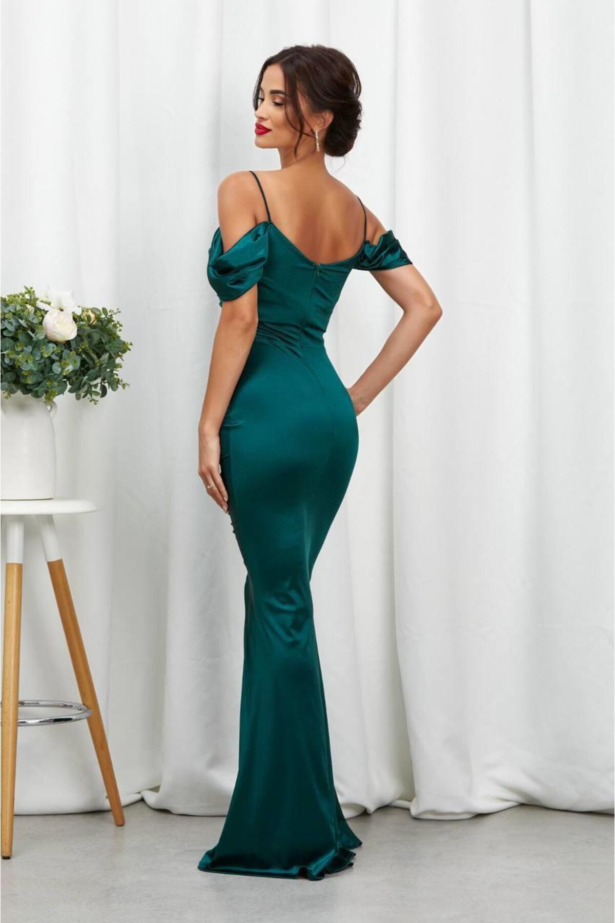 فستان سهرة mafdress لون أخضر