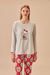 طقم بيجاما Suwen لون أحمر