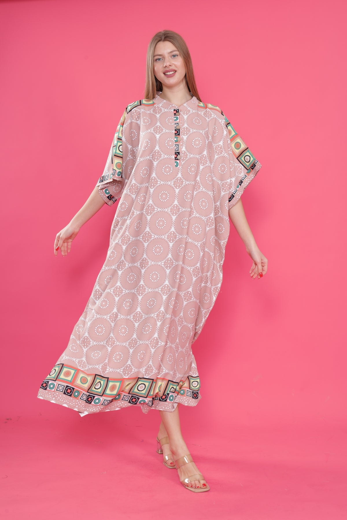 فستان mervemoda لون زهري