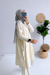 المعطف Ka Hijab لون بيج فاتح